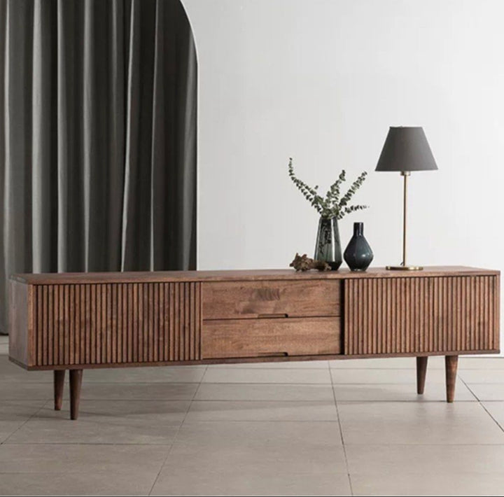 KEEVE Rustic Wood TV Console