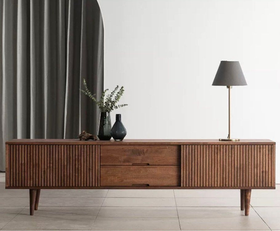 KEEVE Rustic Wood TV Console