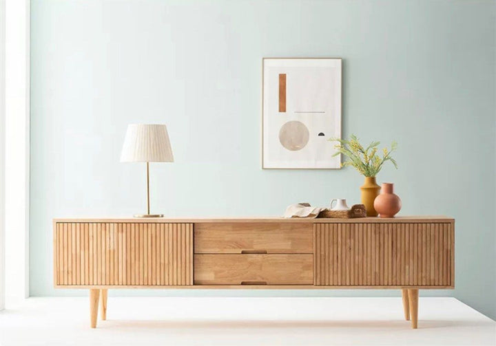 KEEVE Rustic Wood TV Console