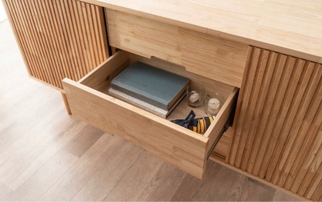 KEEVE Rustic Wood TV Console