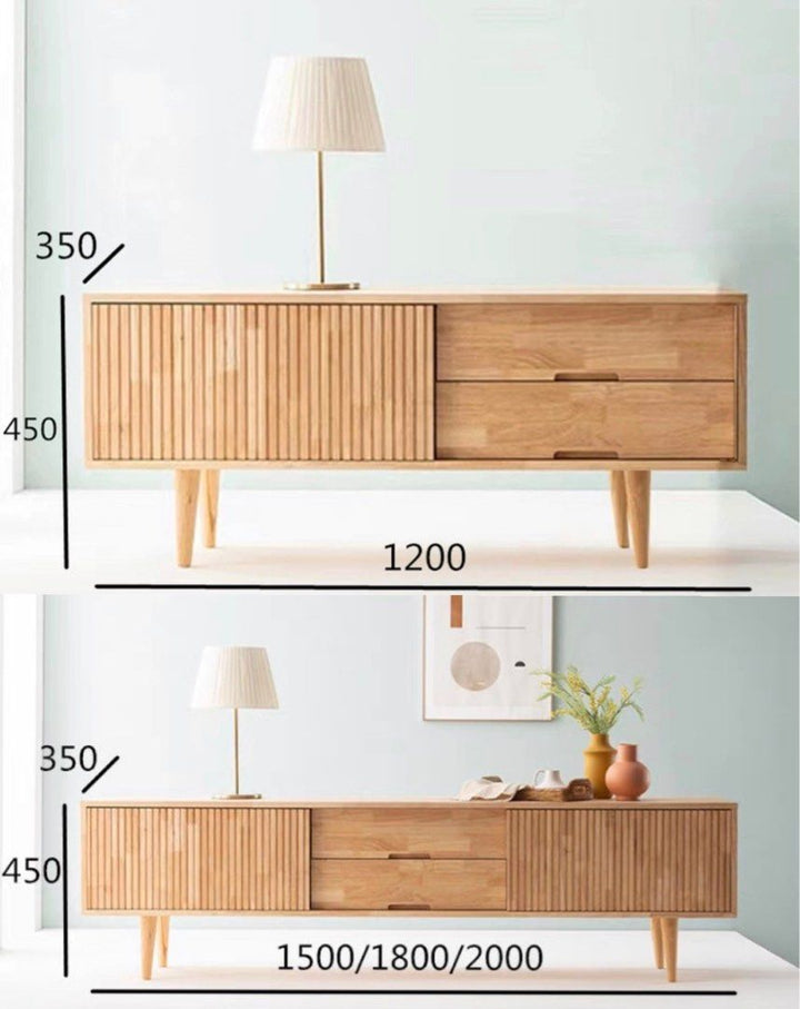 KEEVE Rustic Wood TV Console