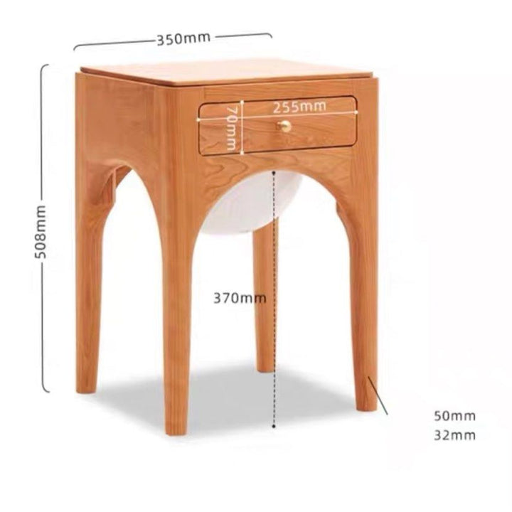 RUSS Scandinavian Solid Wood Bedside Table