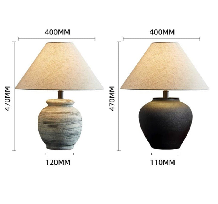 RYDA Japandi Ceramic Table Lamp