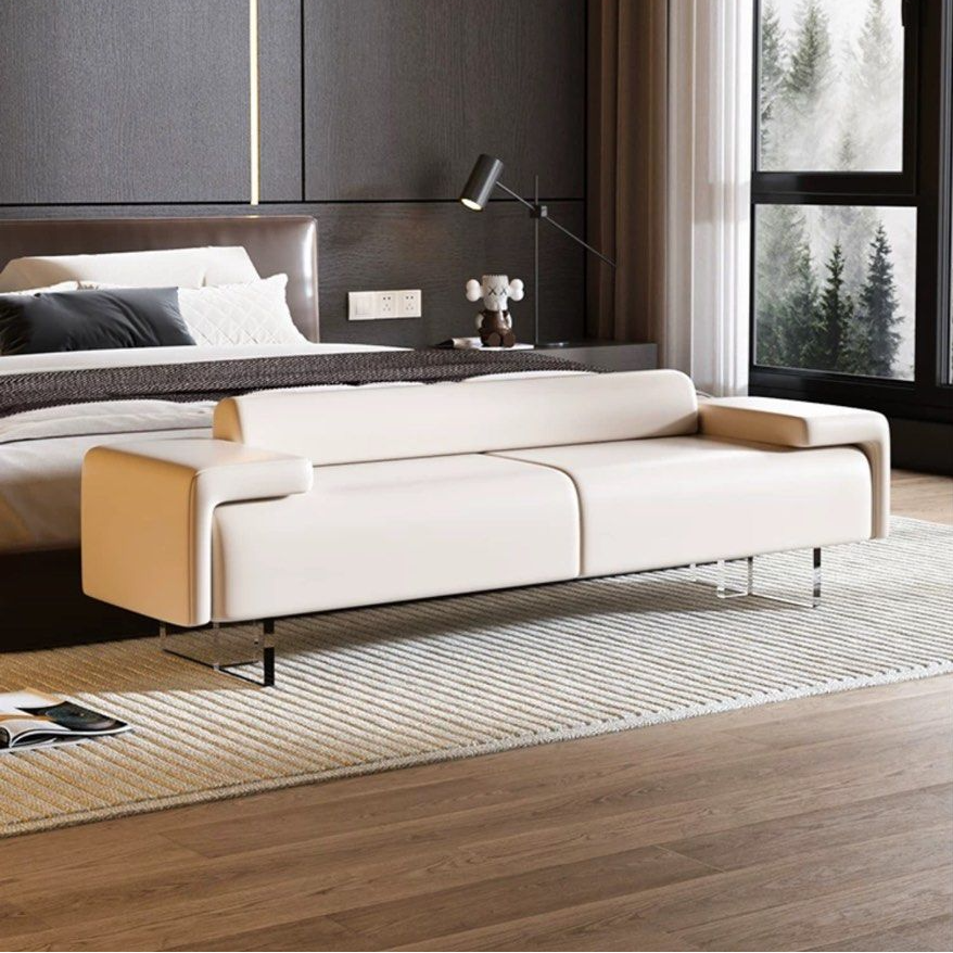 ROSAMUND Modern Leather Bench