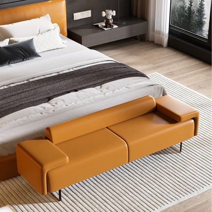 ROSAMUND Modern Leather Bench
