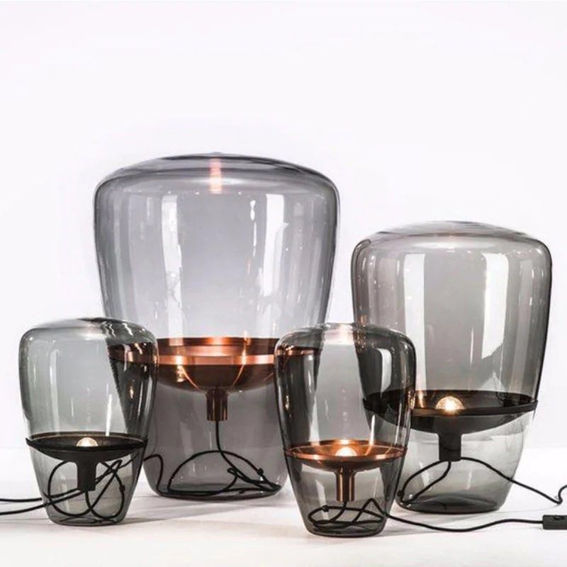 SANJOE Glass Shade Table Lamp