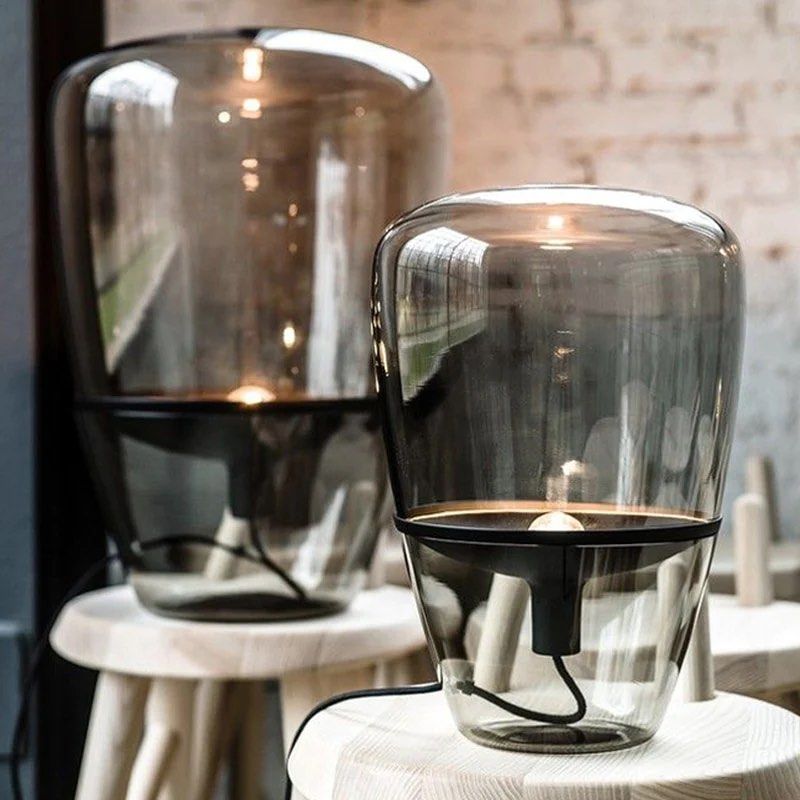 SANJOE Glass Shade Table Lamp