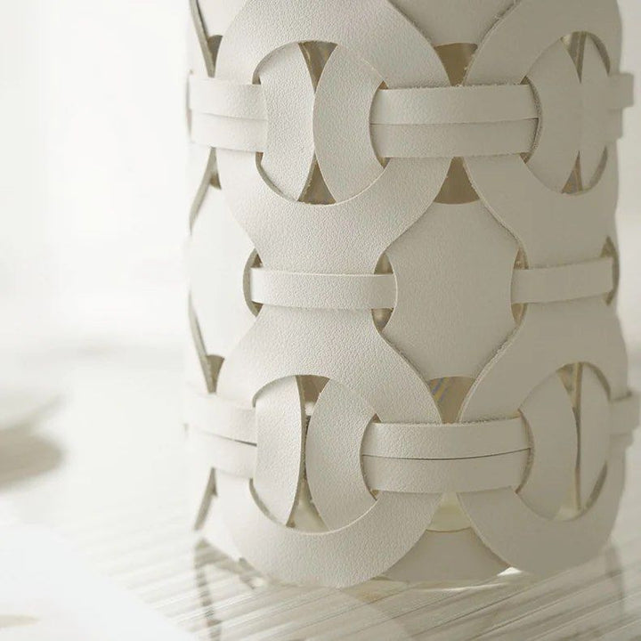 SAVRINA Leather Glass Table Vase