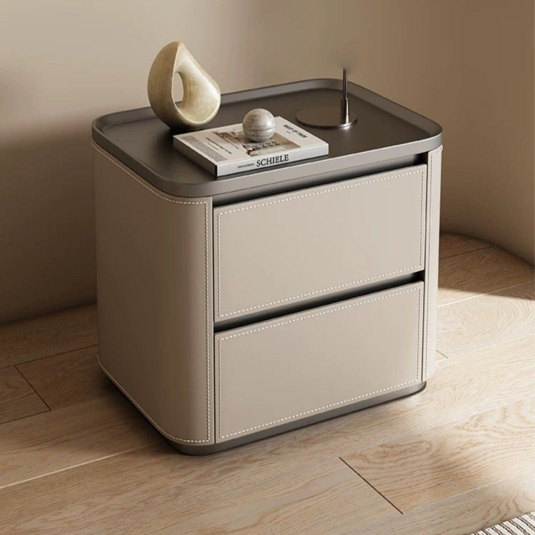 LECTER Modern Leather Side Table