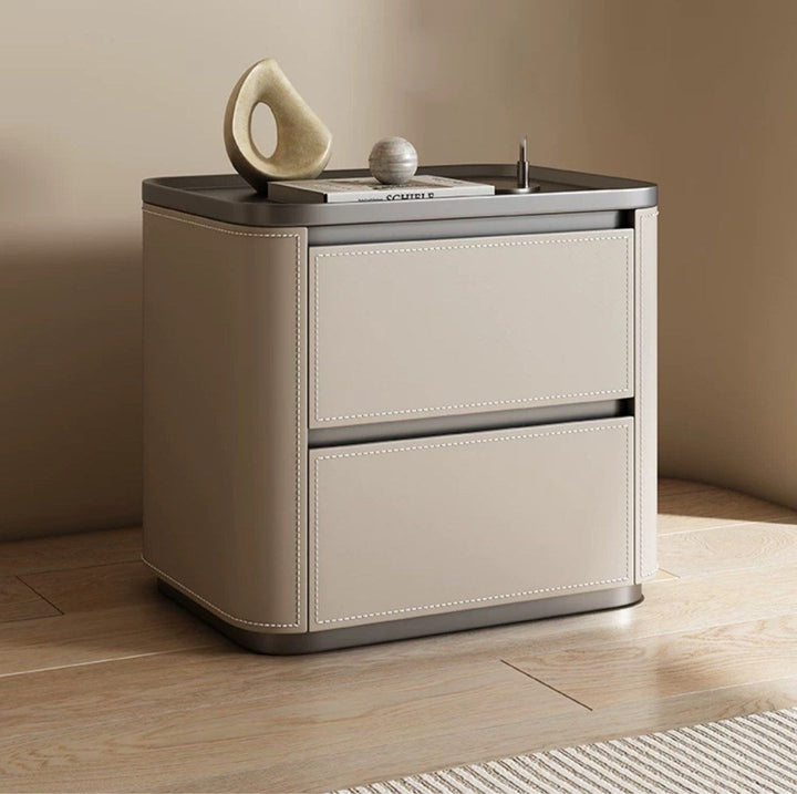 LECTER Modern Leather Side Table