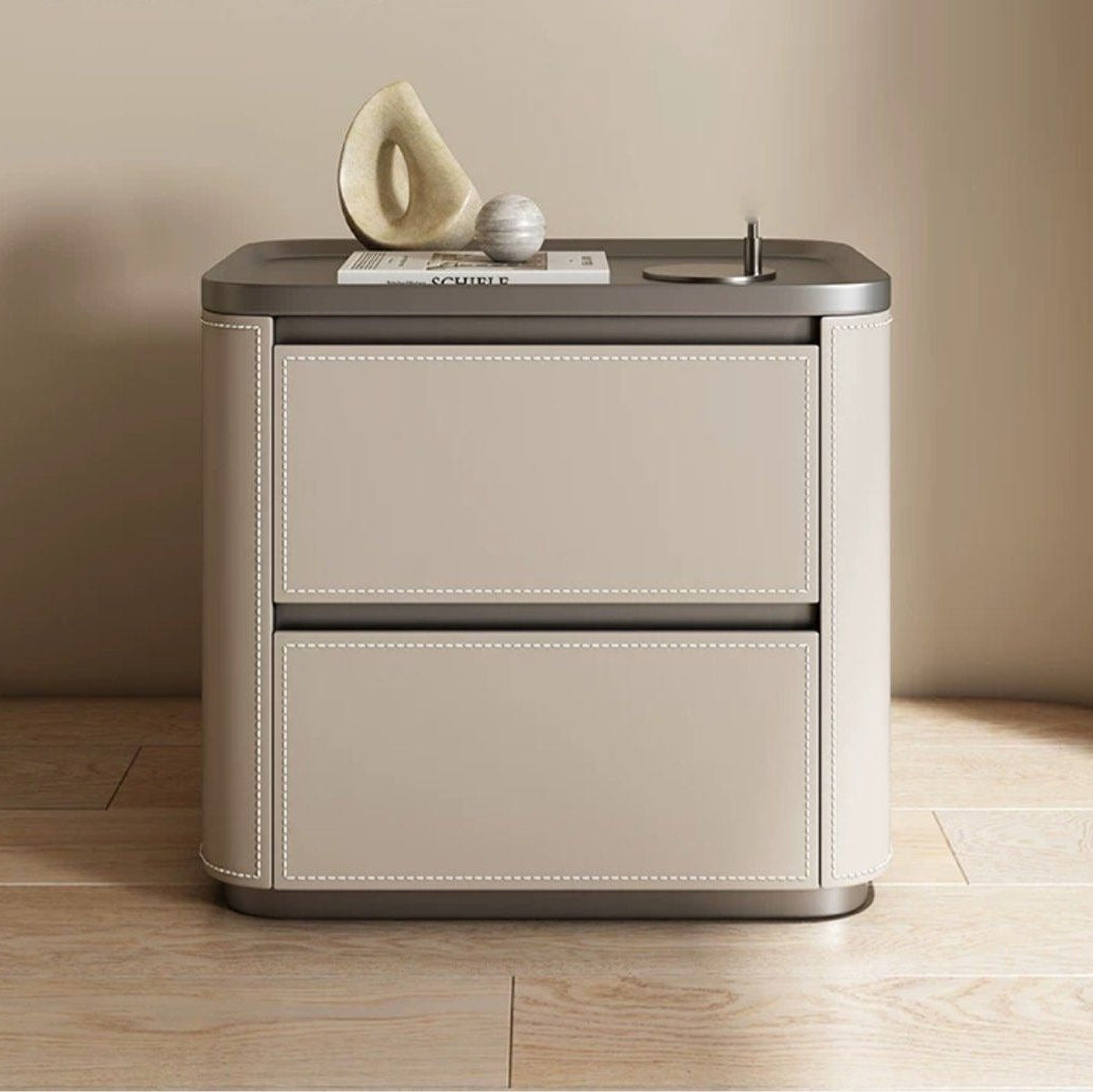 LECTER Modern Leather Side Table