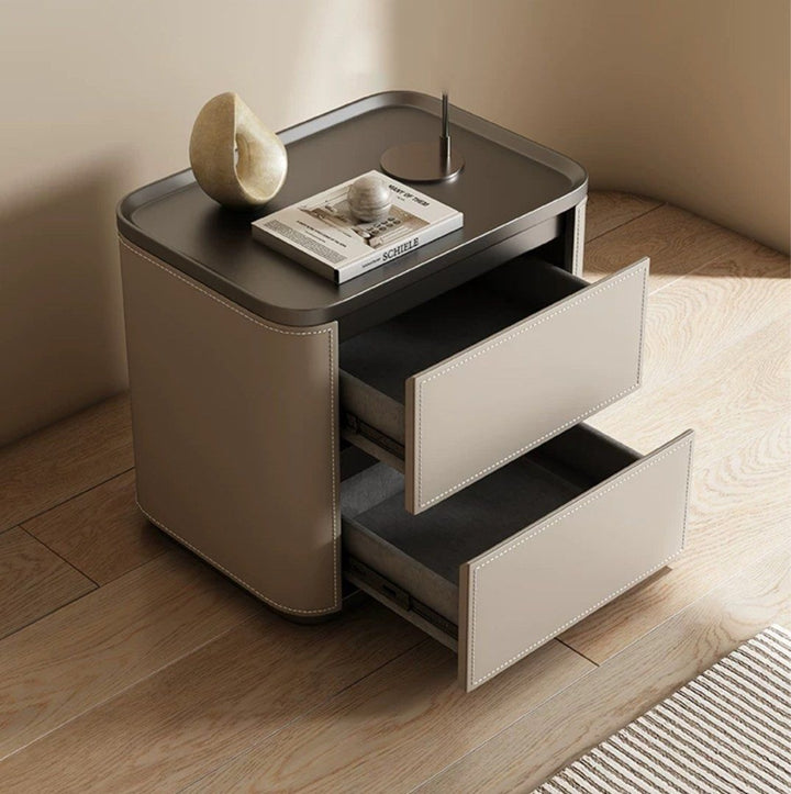 LECTER Modern Leather Side Table