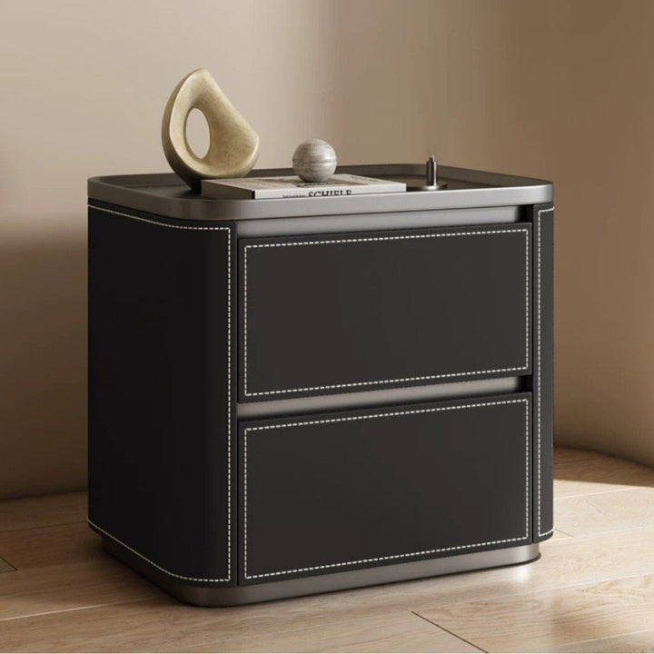 LECTER Modern Leather Side Table