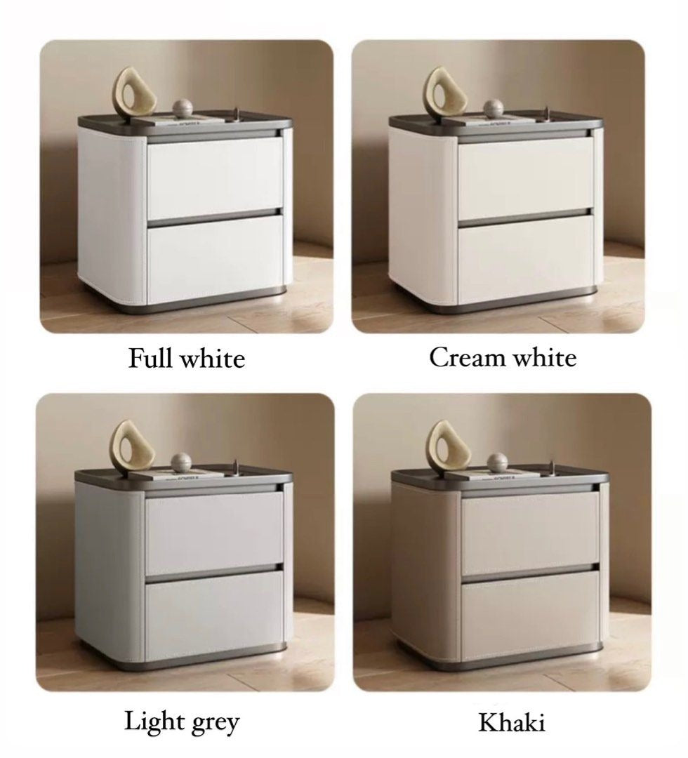 LECTER Modern Leather Side Table