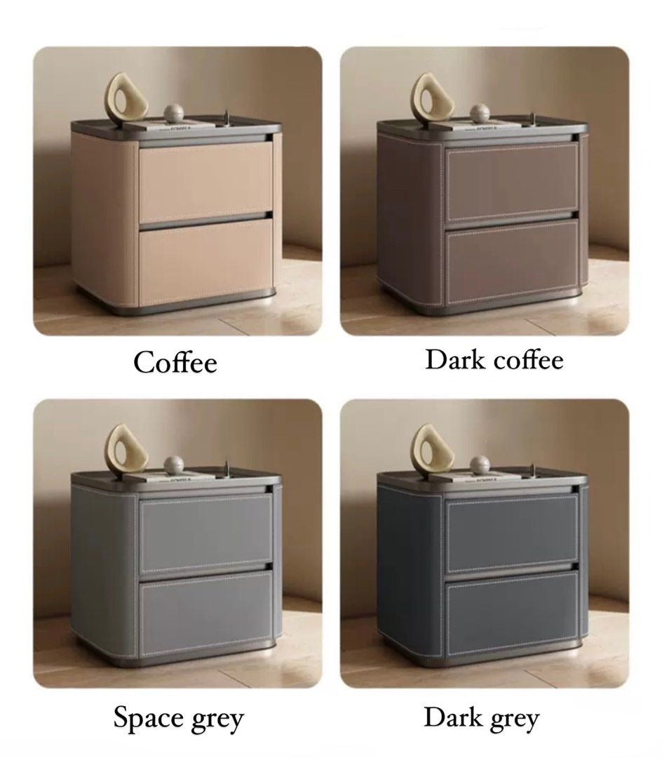LECTER Modern Leather Side Table