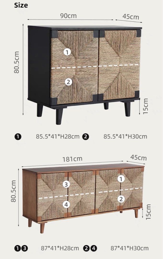 GAEL Vintage Rattan Sideboard