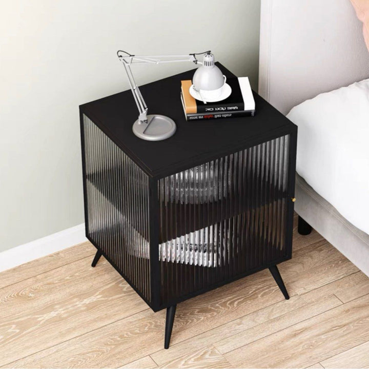 SECO Modern Glass Side Table / Cabinet
