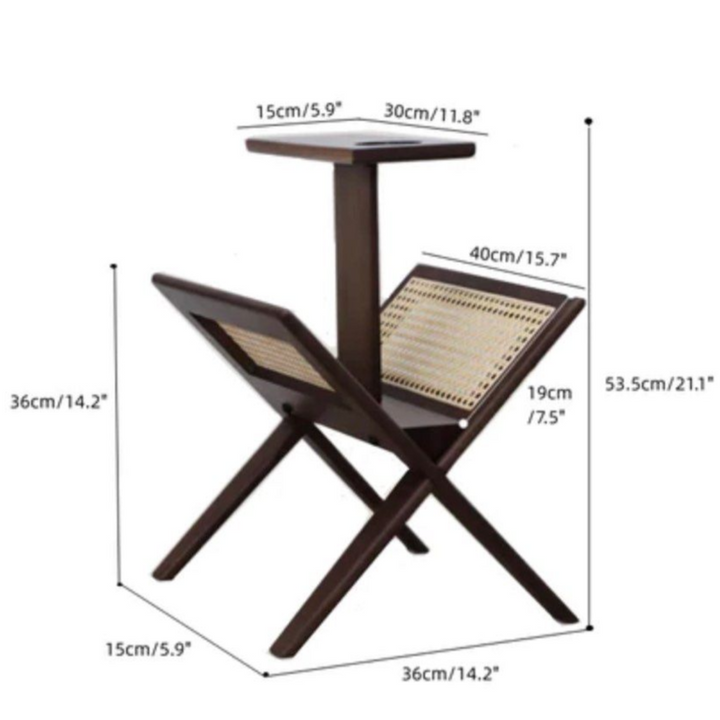 RAMOS End Table with Mini Bookcase