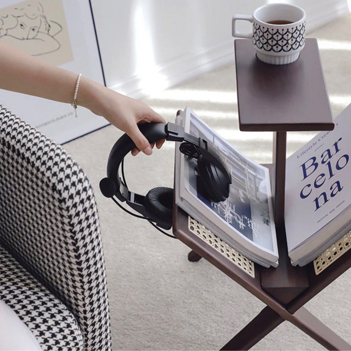 RAMOS End Table with Mini Bookcase