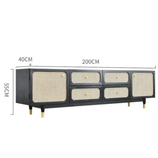 TIVOR Modern Rattan TV Console