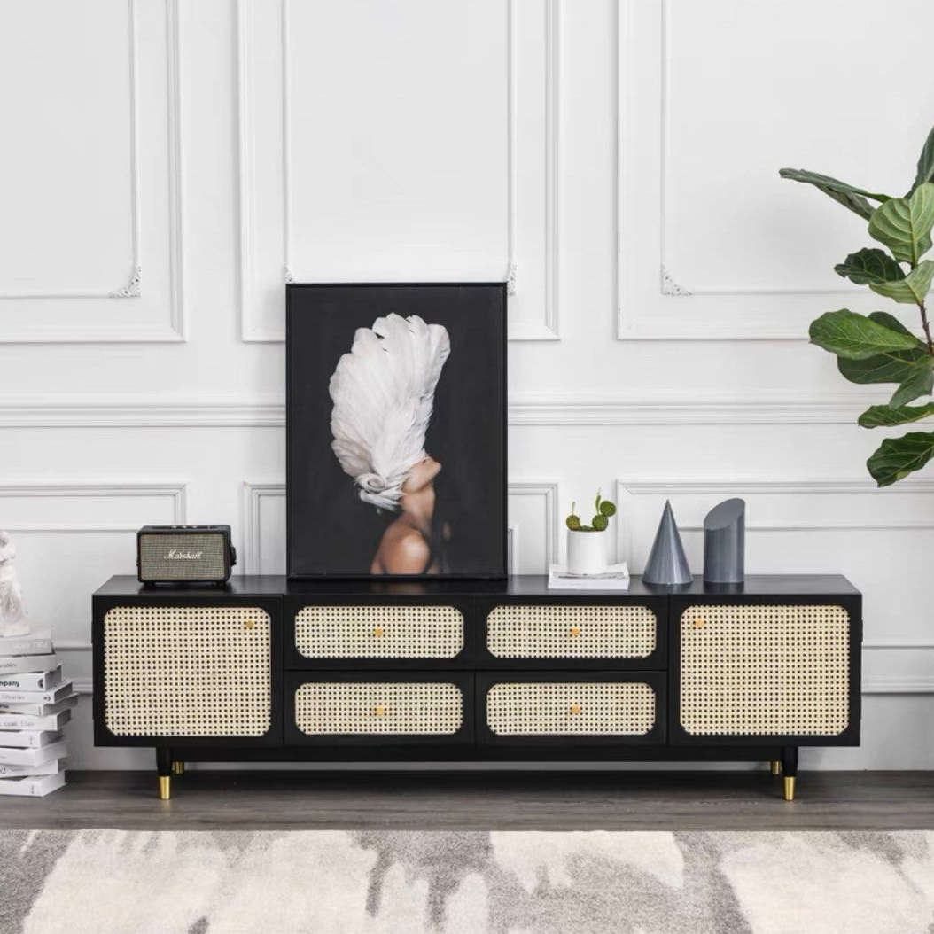 TIVOR Modern Rattan TV Console