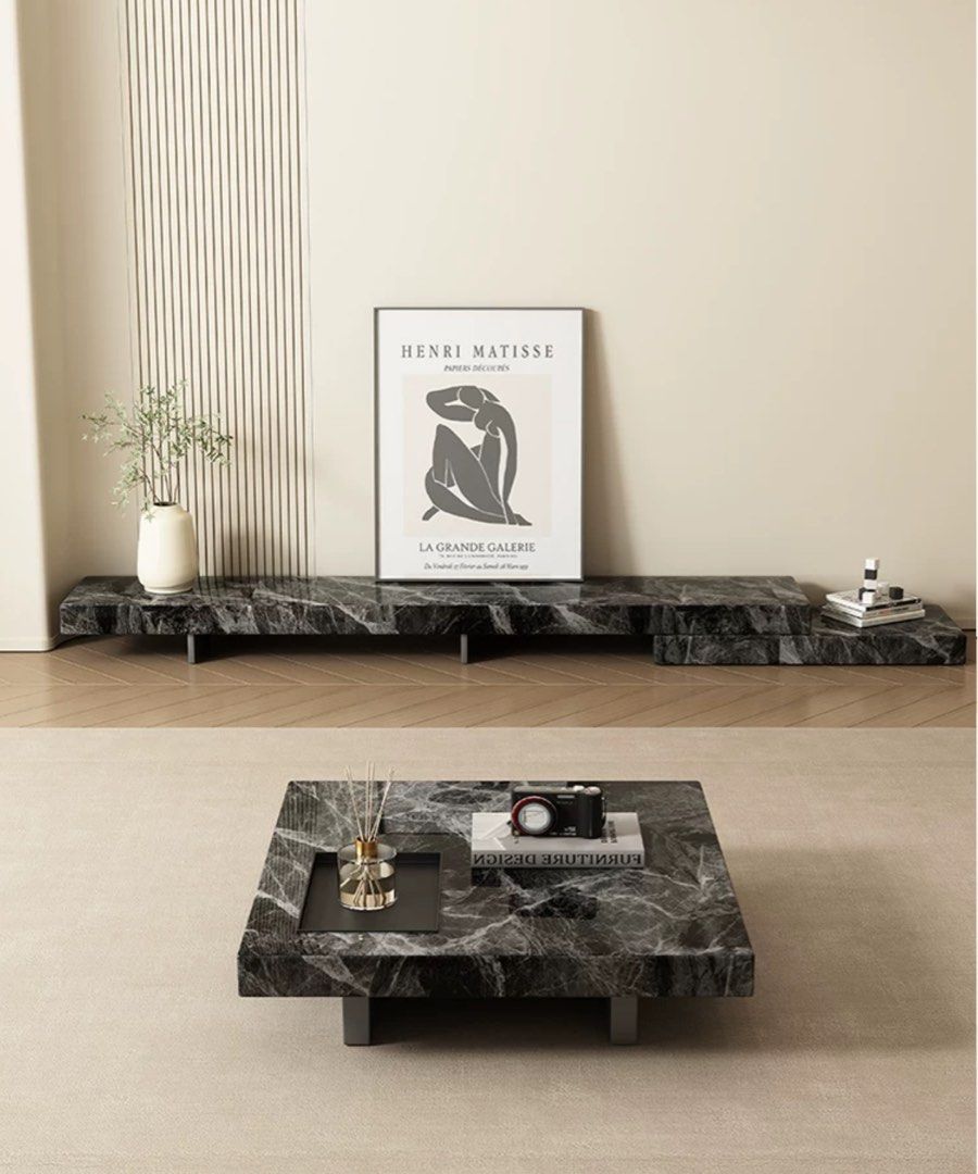 TYBER Modern Marble TV Console