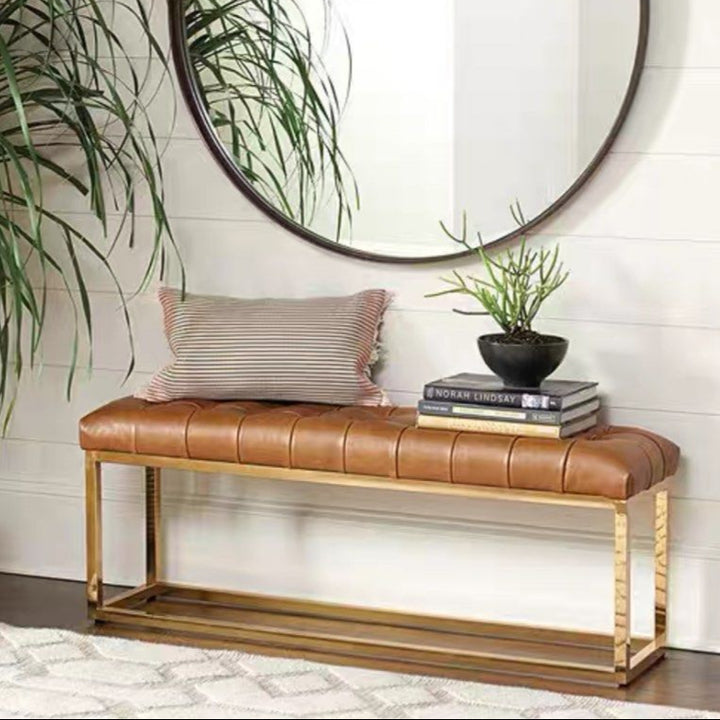 SEVEL Vintage Leather Ottoman