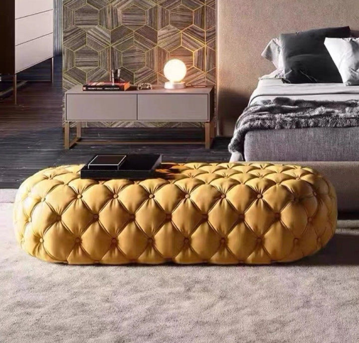 KODIAK Modern Leather Ottoman Bench