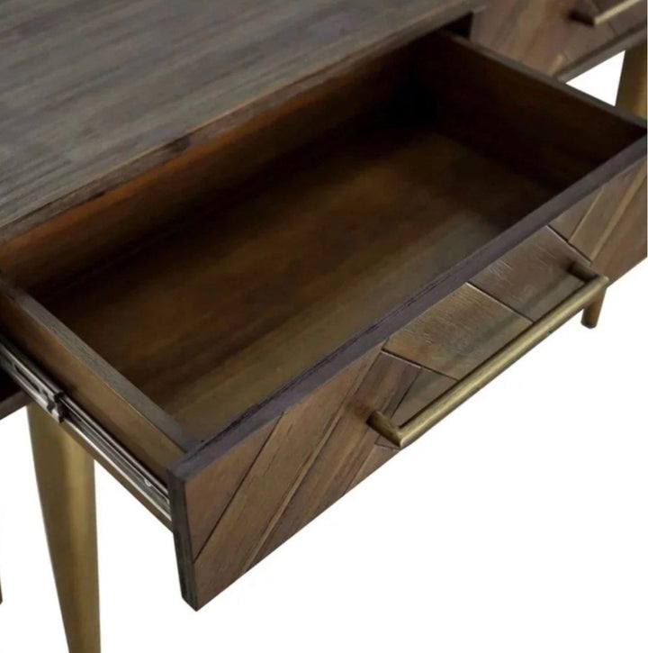 ERI Herringbone Solid Wood Console Table