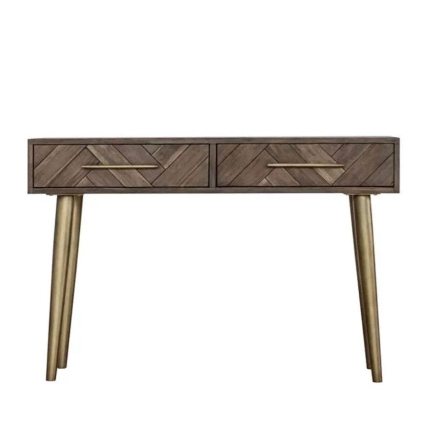 ERI Herringbone Solid Wood Console Table