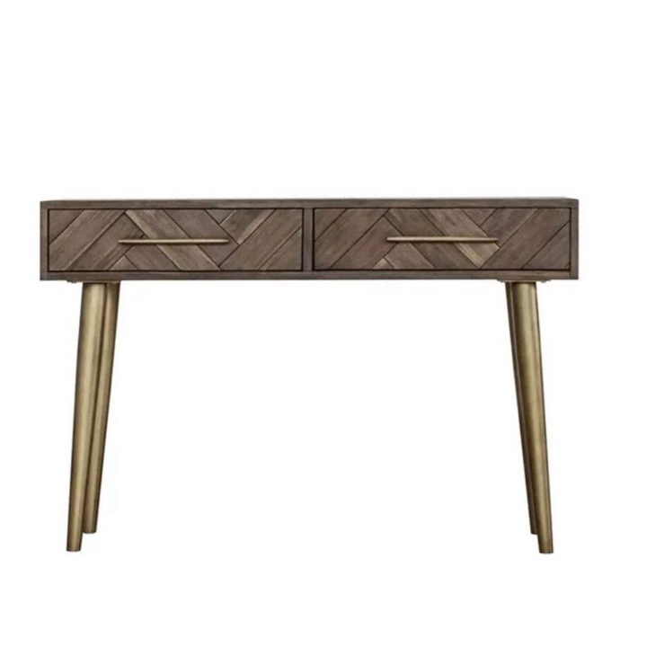 ERI Herringbone Solid Wood Console Table