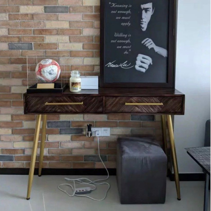ERI Herringbone Solid Wood Console Table