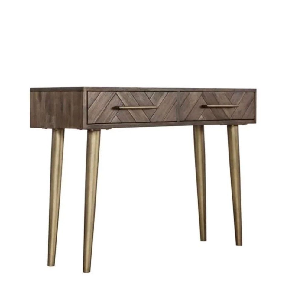 ERI Herringbone Solid Wood Console Table