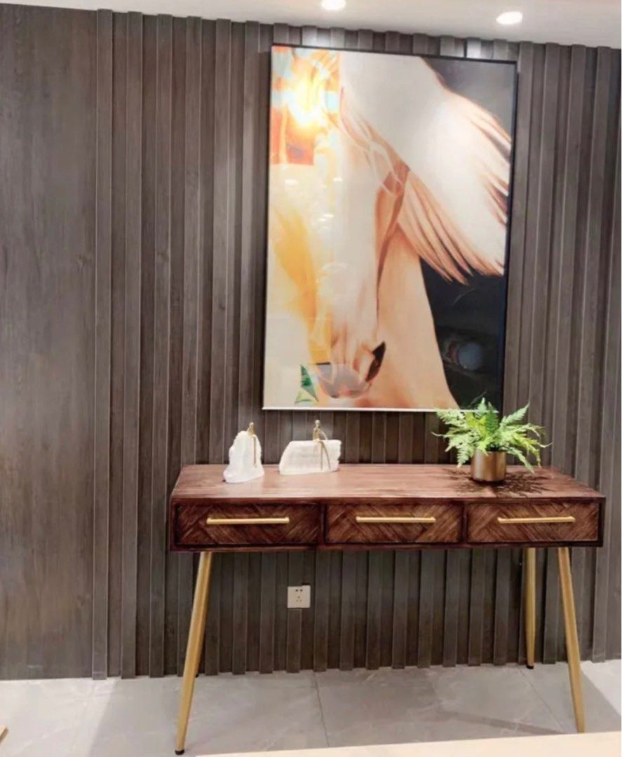 ERI Herringbone Solid Wood Console Table