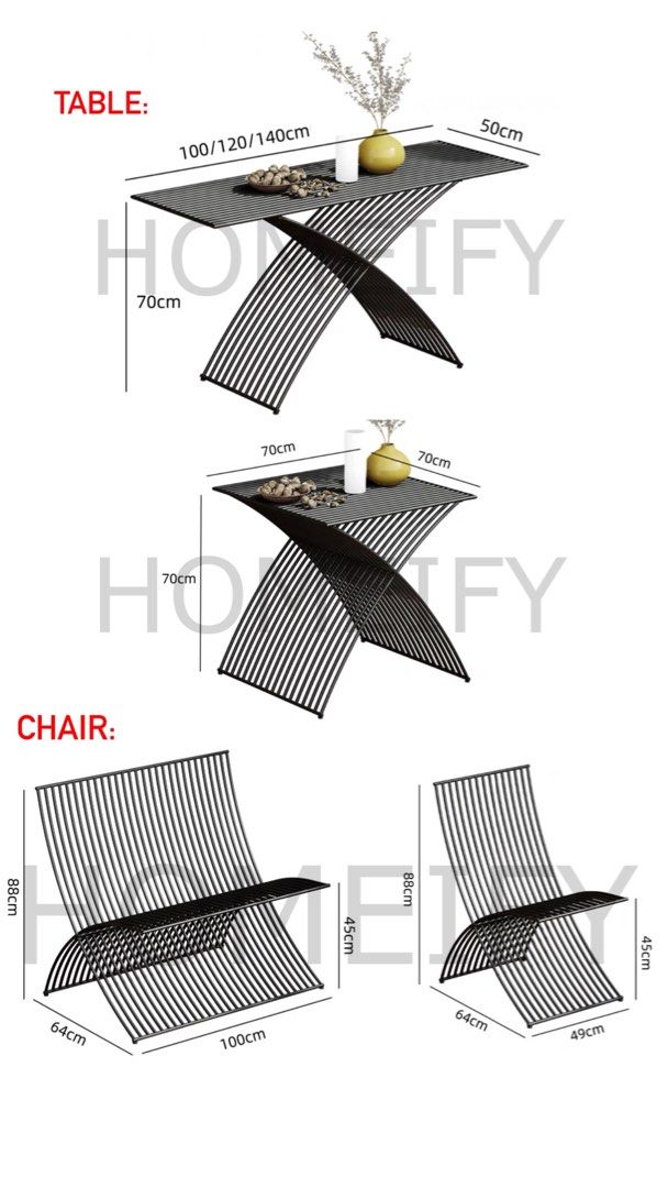 PRINE Modern Outdoor Table and Chair Set