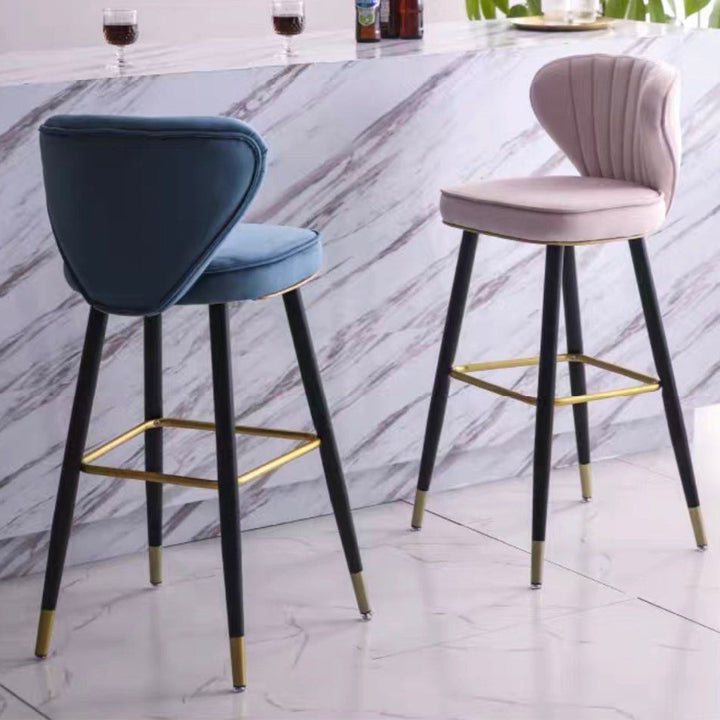 VENDI Modern Velvet Bar Stool