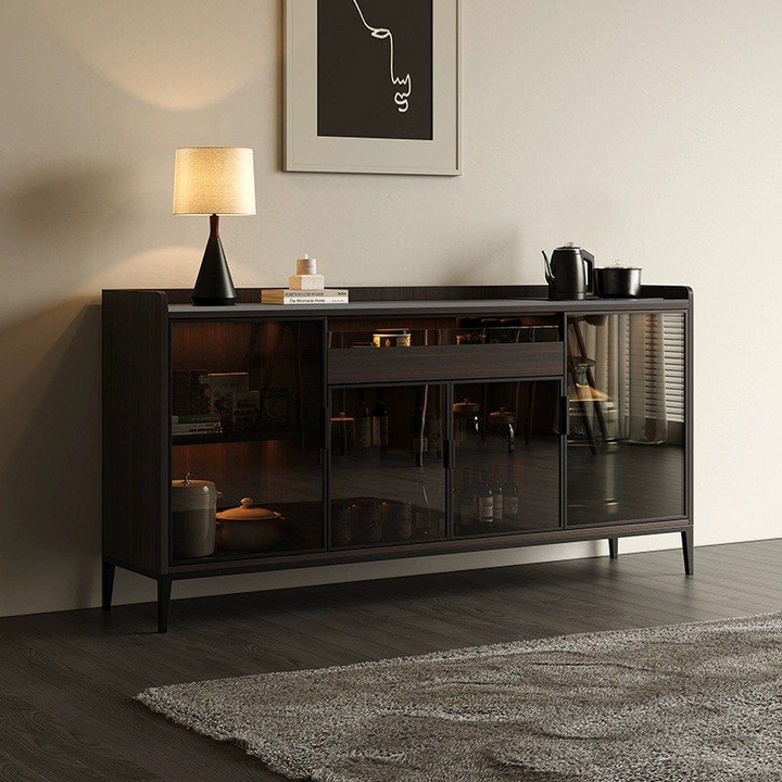 FERNODA Modern Sintered Stone LED Sideboard