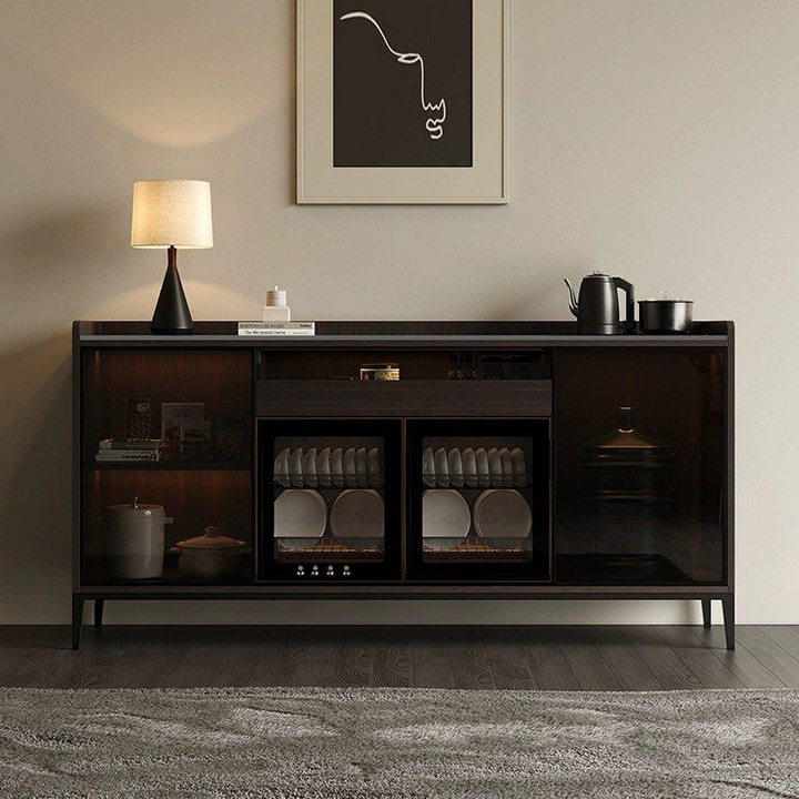 FERNODA Modern Sintered Stone LED Sideboard