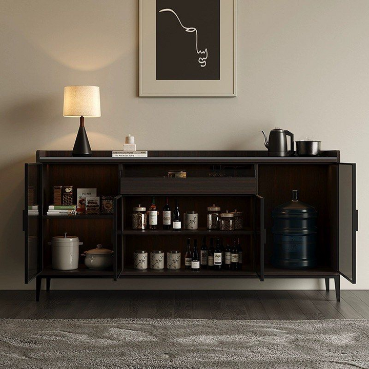 FERNODA Modern Sintered Stone LED Sideboard