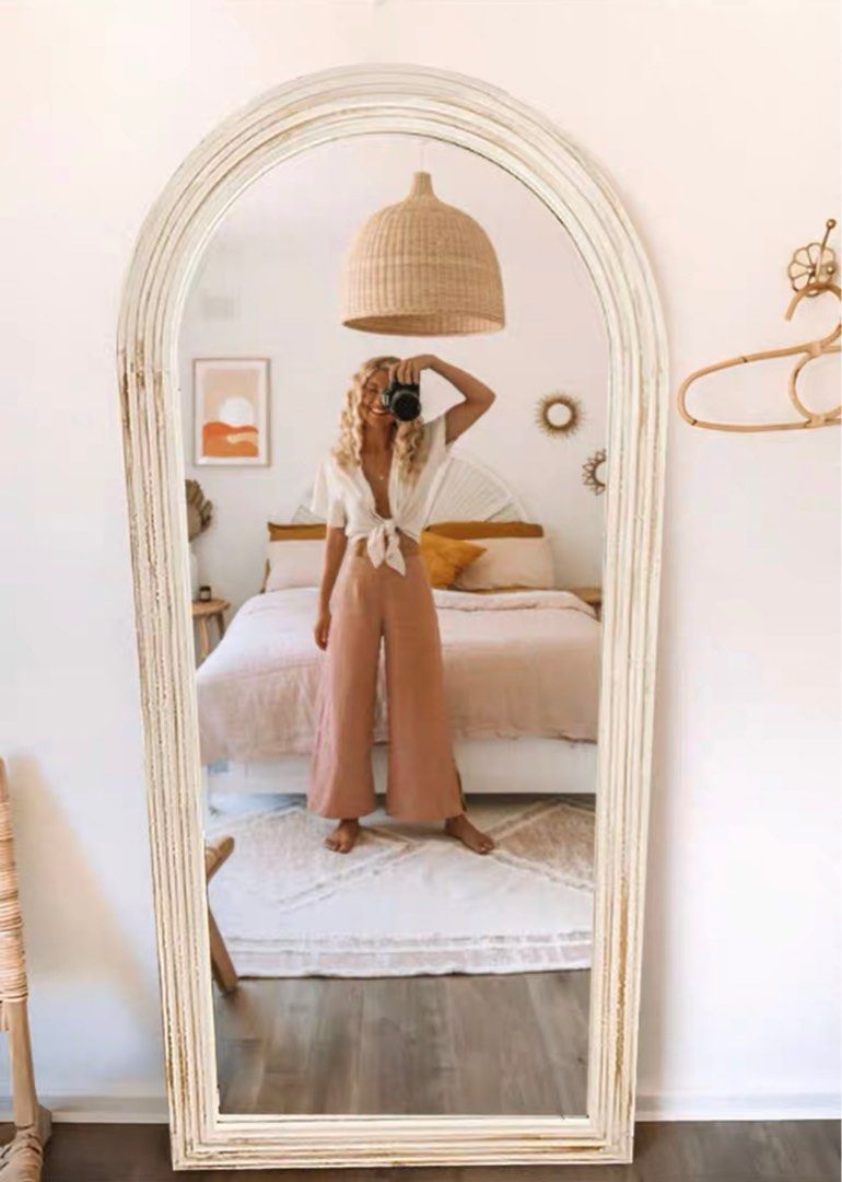 SIXTH Vintage Distressed Accent Standing Mirror - Radical Homes Singapore