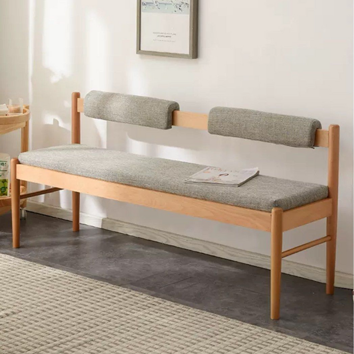 MILENA Scandinavian Solid Wood Bench