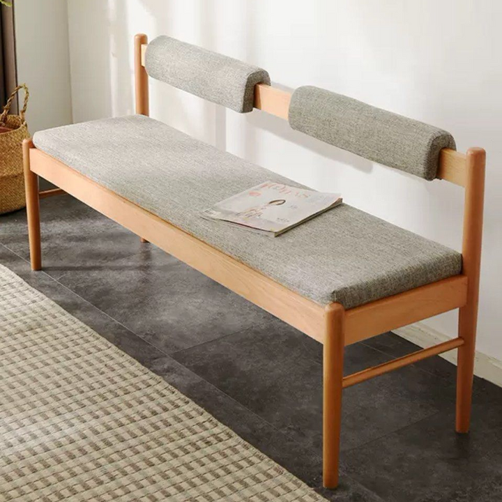 MILENA Scandinavian Solid Wood Bench
