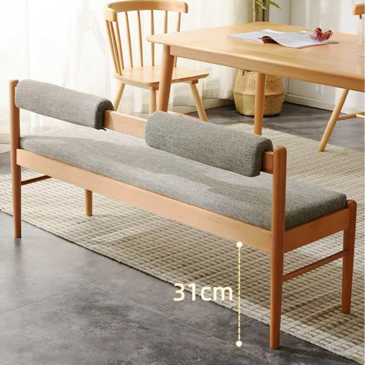 MILENA Scandinavian Solid Wood Bench