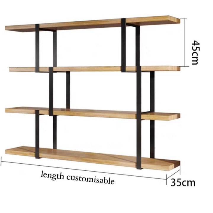 HEITOR Industrial Solid Wood Display Shelf