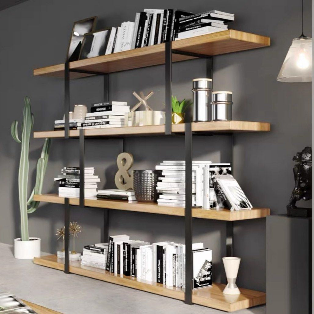 HEITOR Industrial Solid Wood Display Shelf