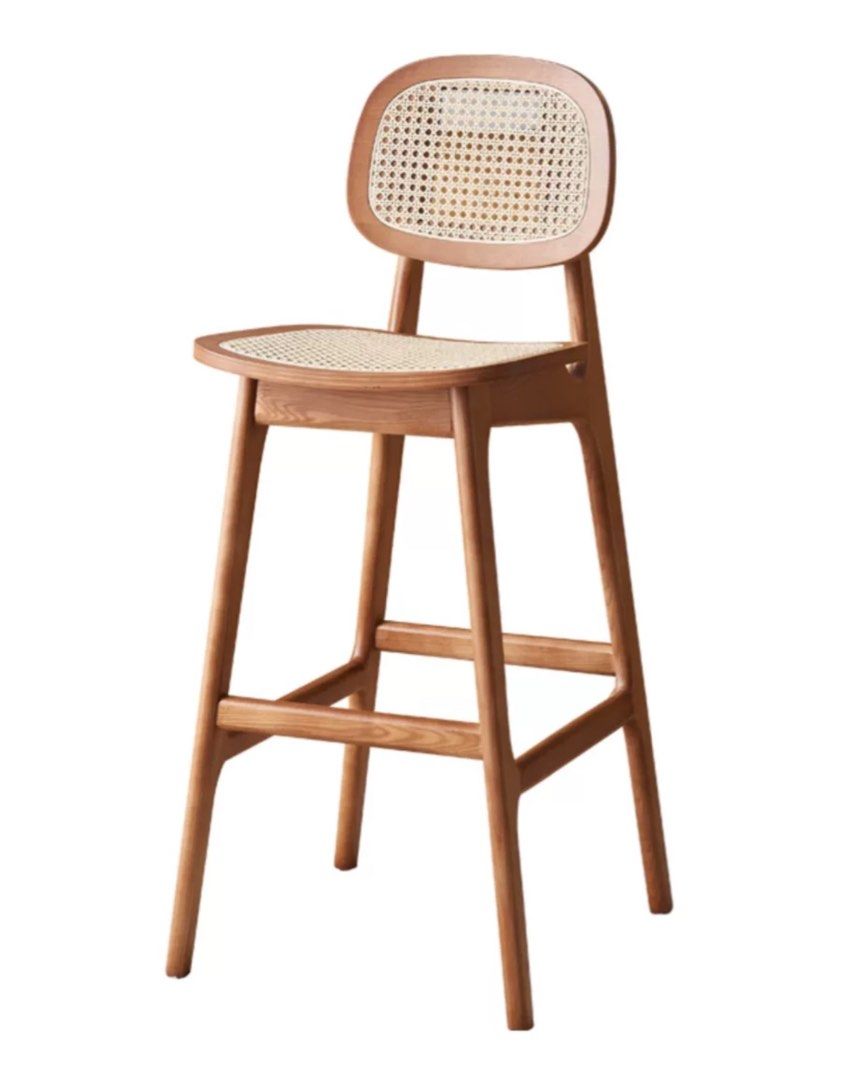 GARCIE Japandi Solid Wood Bar Stool