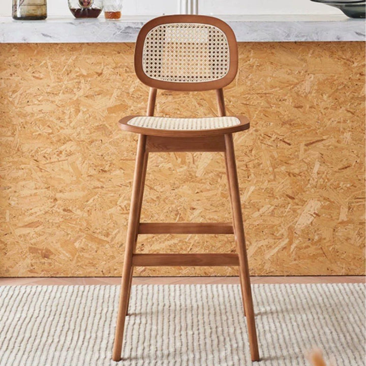 GARCIE Japandi Solid Wood Bar Stool
