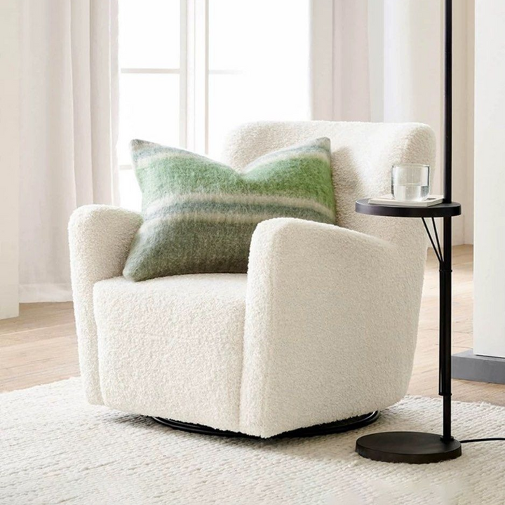 LUNA Modern Boucle Swivel Armchair