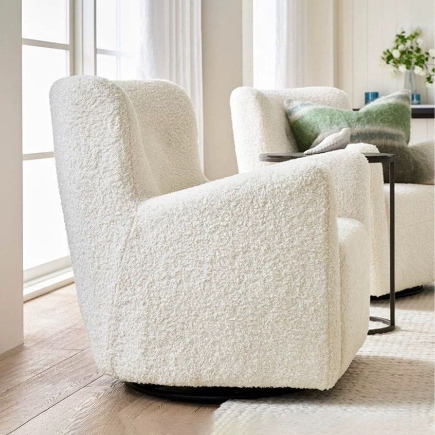 LUNA Modern Boucle Swivel Armchair