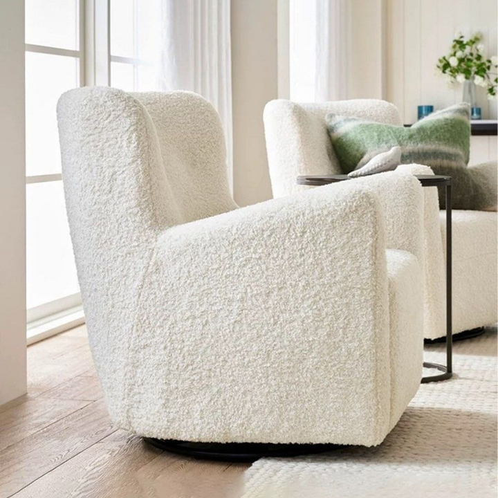 LUNA Modern Boucle Swivel Armchair